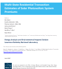 Cover page: Multi-state residential transaction estimates of solar photovoltaic system premiums