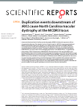 Cover page: Duplication events downstream of IRX1 cause North Carolina macular dystrophy at the MCDR3 locus