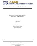 Cover page: Survey of Local Sustainability Practices in California