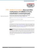 Cover page: Author Correction: Aberrant DNA methylation of miRNAs in Fuchs endothelial corneal dystrophy