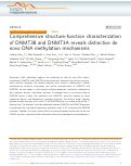 Cover page: Comprehensive structure-function characterization of DNMT3B and DNMT3A reveals distinctive de novo DNA methylation mechanisms