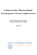 Cover page: A Return to the "Mexican Room": The Segregation of Arizona's English Learners