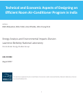 Cover page: Technical and Economic Aspects of Designing an Efficient Room Air-Conditioner Program in India