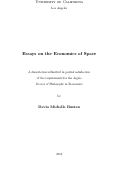 Cover page: Essays on the Economics of Space