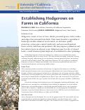Cover page: Establishing Hedgerows on Farms in California