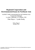 Cover page: Policy Paper 05: Regional Cooperation and Environmental Issues in Northeast Asia