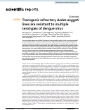 Cover page: Transgenic refractory Aedes aegypti lines are resistant to multiple serotypes of dengue virus