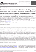 Cover page: Prevalence of Instrumental Activities of Daily Living Difficulties and Associated Cognitive Predictors Across Racial/Ethnic Groups: Findings From the KHANDLE Study.