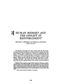 Cover page: Human memory and the concept of reinforcement