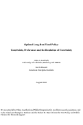 Cover page: Optimal Long-Run Fiscal Policy: Constraints, Preferences and the Resolution of Uncertainty