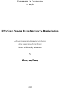 Cover page: DNA Copy Number Reconstruction via Regularization