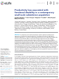 Cover page: Productivity loss associated with functional disability in a contemporary small-scale subsistence population