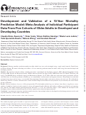 Cover page: Development and Validation of a 10-Year Mortality Prediction Model: Meta-Analysis of Individual Participant Data From Five Cohorts of Older Adults in Developed and Developing Countries