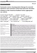 Cover page: Systematic review of postoperative therapy for resected squamous cell carcinoma of the head and neck: Executive summary of the American Radium Society appropriate use criteria