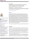 Cover page: Probabilistic social learning improves the publics judgments of news veracity.