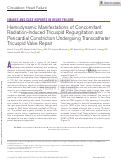 Cover page: Hemodynamic Manifestations of Concomitant Radiation-Induced Tricuspid Regurgitation and Pericardial Constriction Undergoing Transcatheter Tricuspid Valve Repair.