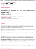 Cover page: Prevalence of Amyloid PET Positivity in Dementia Syndromes: A Meta-analysis