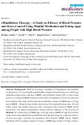 Cover page: eMindfulness Therapy—A Study on Efficacy of Blood Pressure and Stress Control Using Mindful Meditation and Eating Apps among People with High Blood Pressure