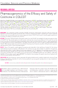 Cover page: Pharmacogenomics of the Efficacy and Safety of Colchicine in COLCOT