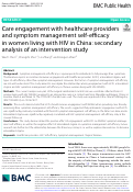 Cover page: Care engagement with healthcare providers and symptom management self-efficacy in women living with HIV in China: secondary analysis of an intervention study