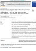 Cover page: Temperature and time-dependent effects of delayed blood processing on oxylipin concentrations in human plasma
