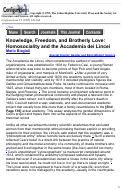 Cover page: Knowledge, Freedom, and Brotherly Love: Homosociality and the Accademia dei Lincei