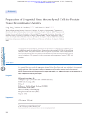 Cover page: Preparation of Urogenital Sinus Mesenchymal Cells for Prostate Tissue Recombination Models.
