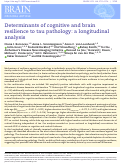 Cover page: Determinants of cognitive and brain resilience to tau pathology: a longitudinal analysis