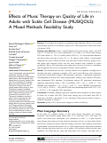 Cover page: Effects of Music Therapy on Quality of Life in Adults with Sickle Cell Disease (MUSIQOLS): A Mixed Methods Feasibility Study.