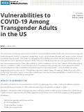 Cover page: Vulnerabilities to COVID-19 Among Transgender Adults in the U.S.