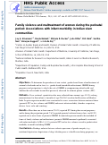 Cover page: Family Violence and Maltreatment of Women During the Perinatal Period: Associations with Infant Morbidity in Indian Slum Communities