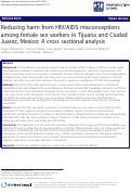 Cover page: Reducing harm from HIV/AIDS misconceptions among female sex workers in Tijuana and Ciudad Juarez, Mexico: A cross sectional analysis