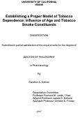 Cover page: Establishing a Proper Model of Tobacco Dependence: Influence of Age and Tobacco Smoke Constituents