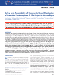 Cover page: Safety and Acceptability of Community-Based Distribution of Injectable Contraceptives: A Pilot Project in Mozambique
