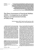 Cover page: The Direct Assessment of Functional Abilities (DAFA): A Comparison to an Indirect Measure of Instrumental Activities of Daily Living1