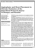 Cover page: Angioplasty and stent placement in chronic occlusion of the superficial femoral artery: technique and results.
