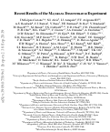 Cover page: Recent results of the Majorana Demonstrator experiment