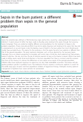 Cover page: Sepsis in the burn patient: a different problem than sepsis in the general population