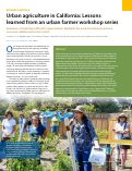 Cover page: Urban agriculture in California: Lessons learned from an urban farmer workshop series