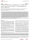 Cover page: Circadian PERformance in breast cancer: a germline and somatic genetic study of PER3VNTR polymorphisms and gene co-expression