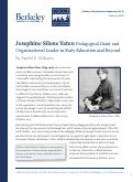Cover page: Josephine S. Yates: Pedagogical Giant and Organizational Leader in Early Education and Beyond