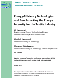 Cover page: Energy-Efficiency Technologies and Benchmarking the Energy Intensity for the Textile Industry