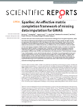 Cover page: SparRec: An effective matrix completion framework of missing data imputation for GWAS