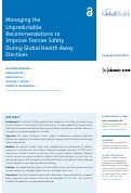 Cover page: Managing the Unpredictable: Recommendations to Improve Trainee Safety During Global Health Away Electives
