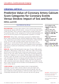 Cover page: Predictive Value of Coronary Artery Calcium Score Categories for Coronary Events Versus Strokes: Impact of Sex and Race