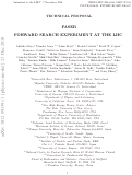 Cover page: Technical Proposal for FASER: ForwArd Search ExpeRiment at the LHC