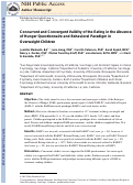 Cover page: Concurrent and convergent validity of the eating in the absence of hunger questionnaire and behavioral paradigm in overweight children