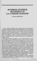 Cover page: Interior/Exterior Movement in La Comédie Humaine