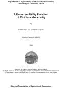 Cover page: A Recurrent Utility Function of Fictitious Generality