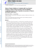 Cover page: Tobacco product initiation is correlated with cross-product changes in tobacco harm perception and susceptibility: Longitudinal analysis of the Population Assessment of Tobacco and Health youth cohort